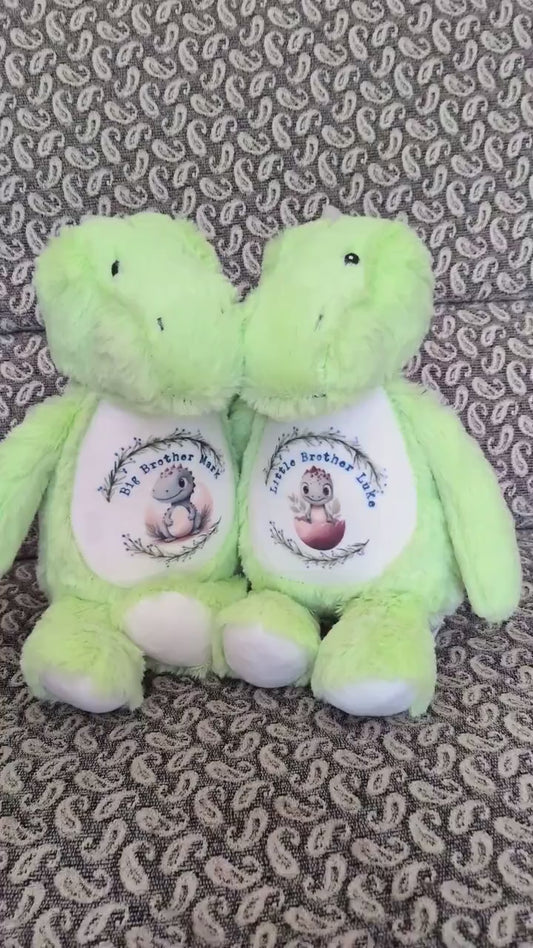 Sibling Dinosaur Teddy - Big Brother Little Brother - New Baby Gift - Matching Dinosaur Teddies - Baby and Brother Gift - Dinosaur Plush
