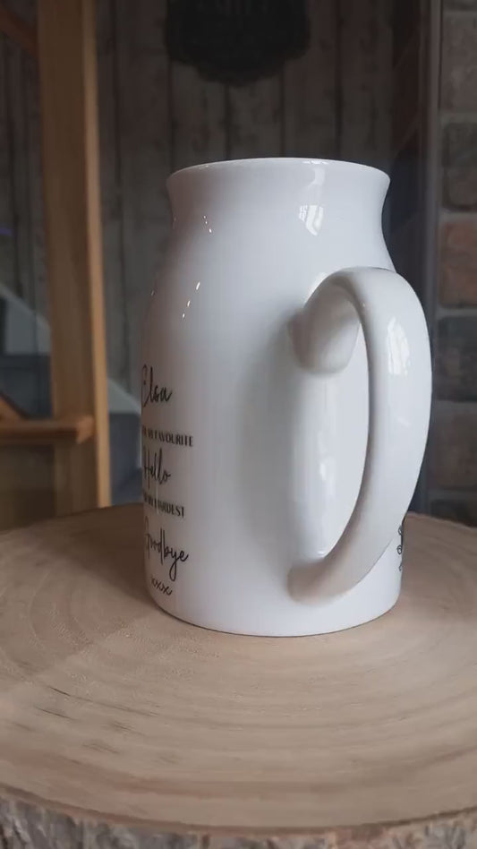 Ceramic Cat Memorial Vase with Personalised Photo, and Name - Gift for Loss of Cat - Printed Both Sides - Thoughtful Pet Loss Gift
