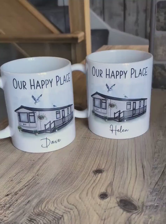 Personalised Static Caravan Mugs - Gifts for Caravan Owners - Choose Van, Text and Caravan Number - Static Van Gift - Customise your Mug