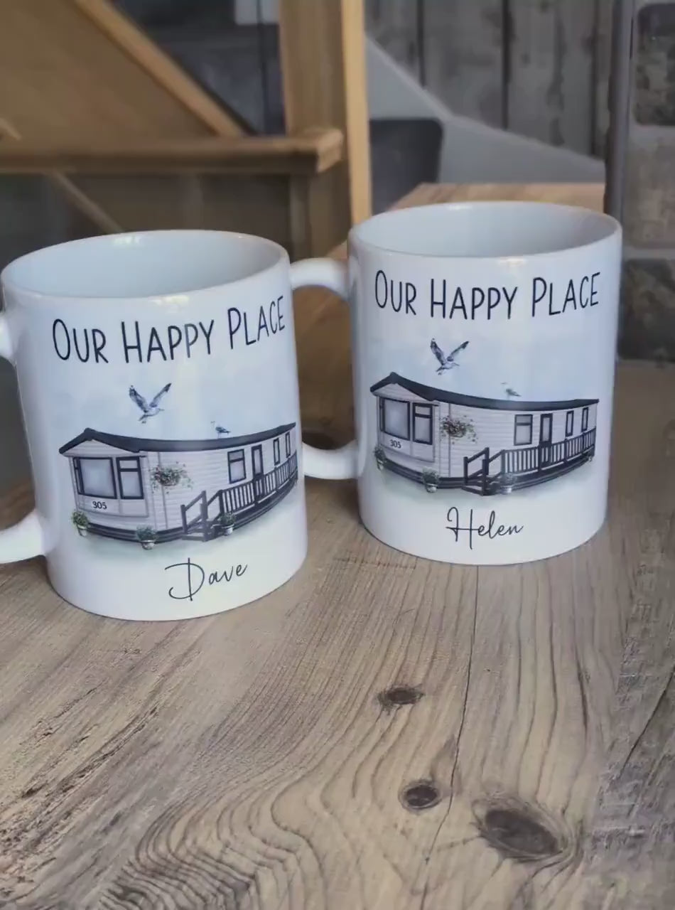 Personalised Static Caravan Mugs - Gifts for Caravan Owners - Choose Van, Text and Caravan Number - Static Van Gift - Customise your Mug