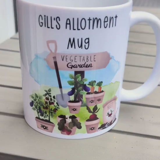 Personalised Allotment Mug - Allotment Lovers Gift - Gifts for Gardeners - Veg Growers Gifts - Allotment Design - Veg Garden Mug