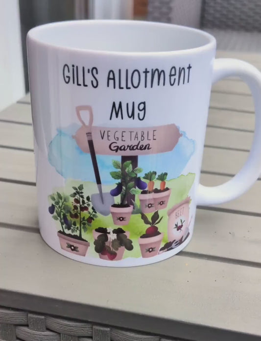 Personalised Allotment Mug - Allotment Lovers Gift - Gifts for Gardeners - Veg Growers Gifts - Allotment Design - Veg Garden Mug