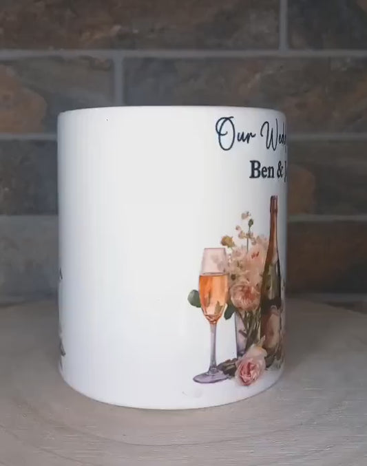Personalised Ceramic 110z Wedding Fund Money Box with Gift Box - Gifts for engaged couple - Getting Married Gift - Mr and Mrs - With stopper