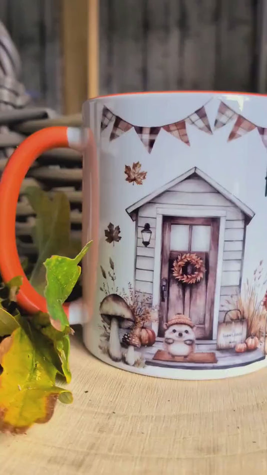 Hello Autumn Mug – Cosy Fall Coffee Cup with Cute Woodland Animals | Pumpkin Spice Mug | Autumn Gift for Her | Autumn Decorative Drinkware