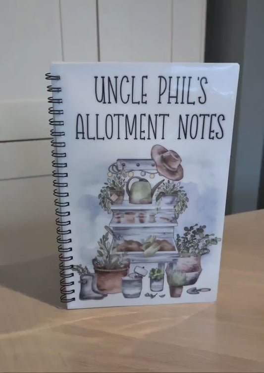 Personalised A5 Allotment Notebook/ Journal with 60 lined pages - Gifts for Allotment Owners - Allotment Gifts - Gift for Gardeners