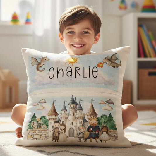 Personalised Children's Fairy Tale Castle Book Cushion